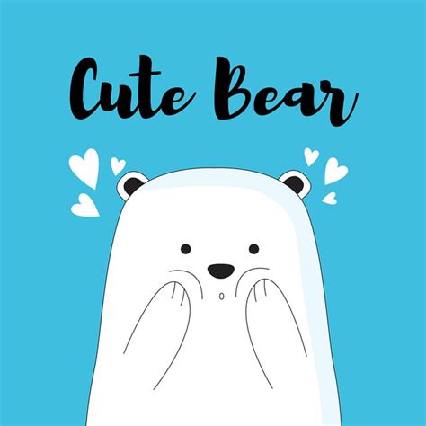Cute Ice Bear Background Hand Drawn Style Bear Cute Illustration Png