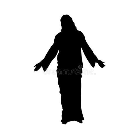 The Silhouette Of Jesus Crucified Vector Stock Vector Illustration Of