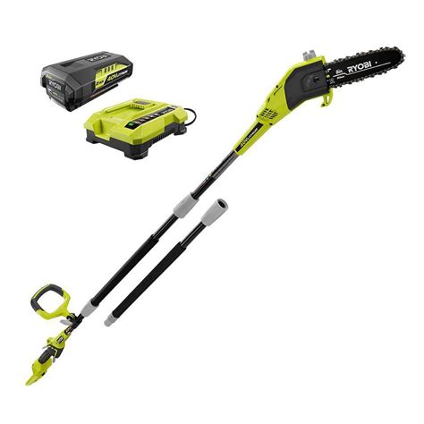 Ryobi 8 In 40 Volt Lithium Ion Cordless Pole Saw 2 Ah Battery And
