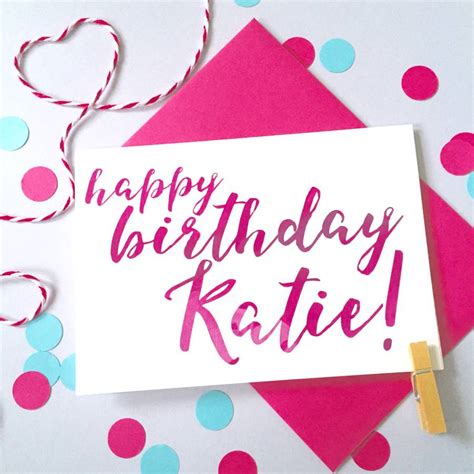 Personalised Name Calligraphy Birthday Card By Ruby Wren Designs
