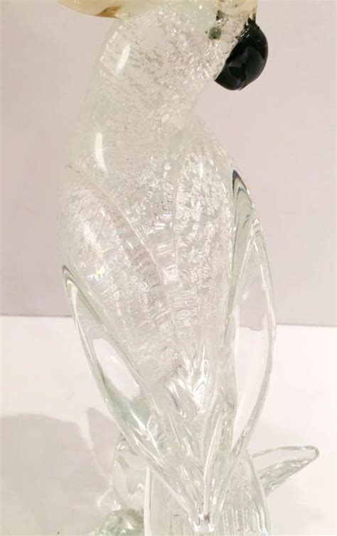 Italian Formia Vetri Murano Glass Perching Bird Tall Sculpture At 1stdibs
