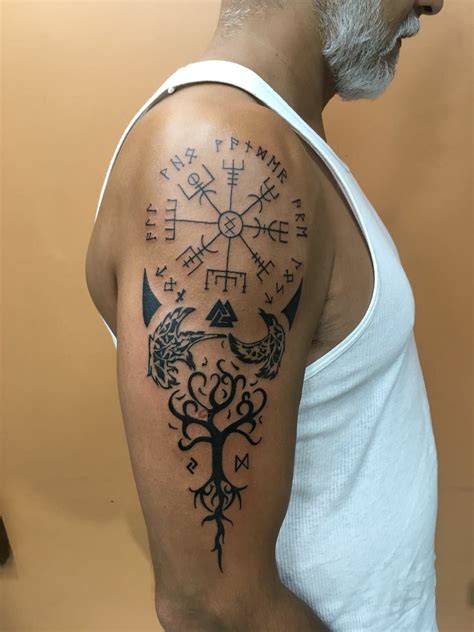 Viking Tattoo Vegvisir Yggdrasil Valknut Tatuaje De Símbolos