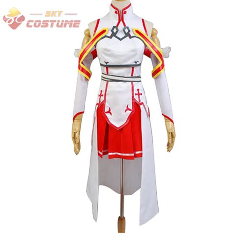 Sword Art Online Asuna Yuuki White Uniform Dress For Adult Women Cosplay Costume Free Shipping