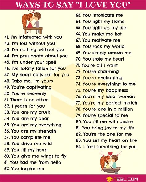 Love Messages 123 Cute Ways To Say I Love You • 7esl English Phrases
