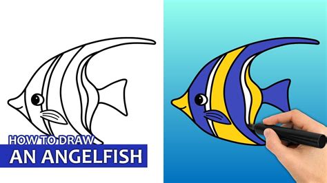 How To Draw An Angelfish Easy Drawing Tutorial Youtube