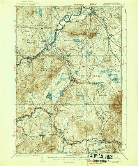 Whitefield New Hampshire 1938 Usgs Old Topo Map Reprint 15x15 Vt Quad 330368 Old Maps