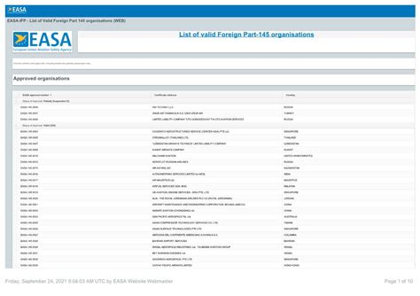 List Of Foreign Easa Part 145 Approved Organisations Docslib
