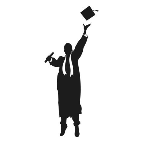 Throwing Graduation Cap Silhouette