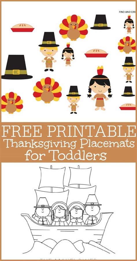 Free Thanksgiving Placemat For Kindergarten