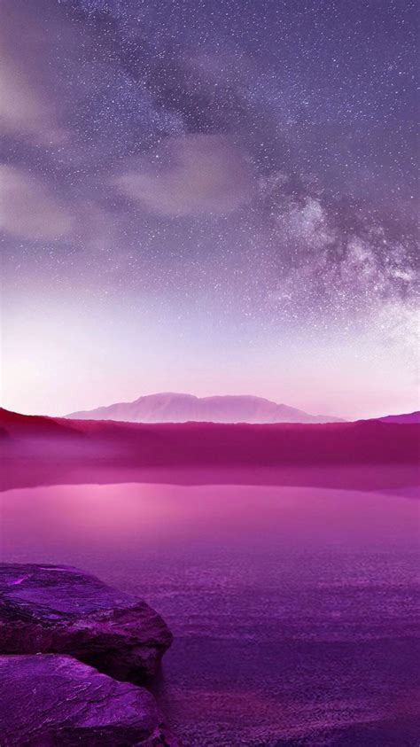 Nice Purple Magenta Color Night Scenery Calm Your Mood