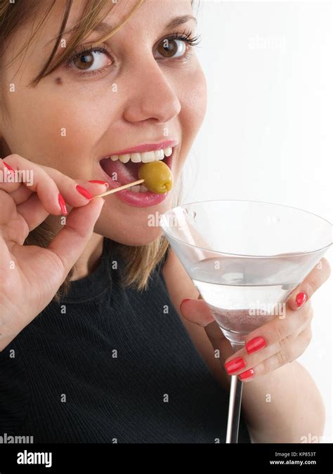 Woman With Martini Stock Photo Alamy