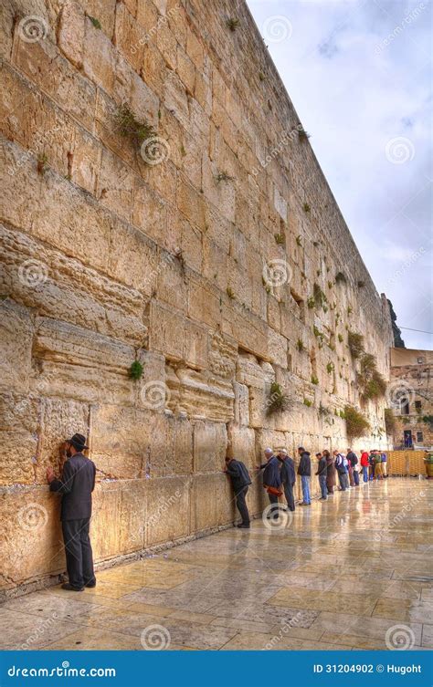 Jerusalem Israel April 2017 Jewish Hasidic Pray A The Western Wall