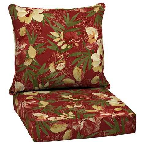 Shop Stencil Red Deep Seat Patio Chair Cushion At