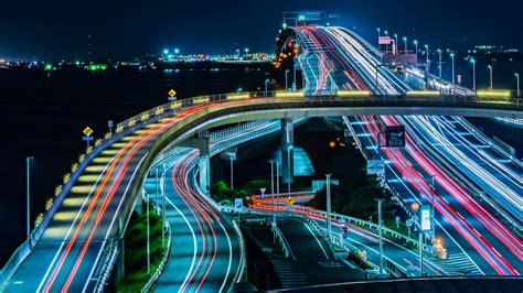 Fotoğraf Yol Köprü Trafik Gece Karayolu Gökdelen üst Geçit