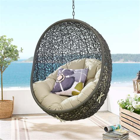 Modway Hide Sunbrella® Fabric Swing Outdoor Patio Lounge Chair Without