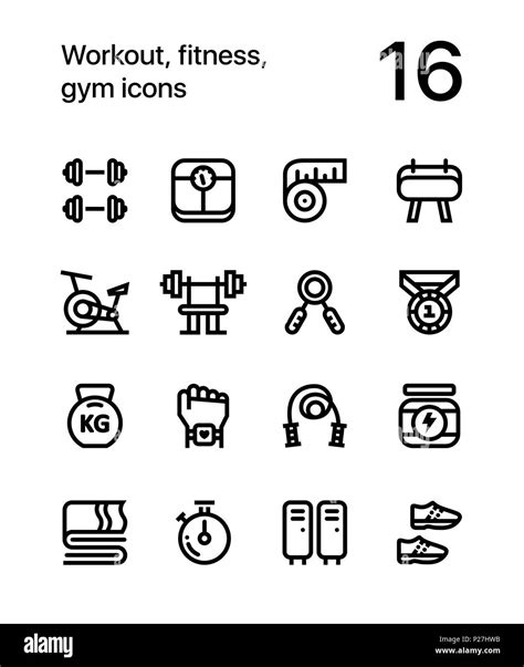 Workout Fitness Gym Icons For Web And Mobile Design Pack 1 Stock