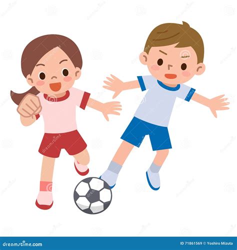 Fútbol Del Juego De Niños Ilustración Del Vector Ilustración De