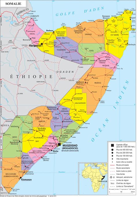 Bản đồ hành chính nước Somalia Somalia Map khổ lớn