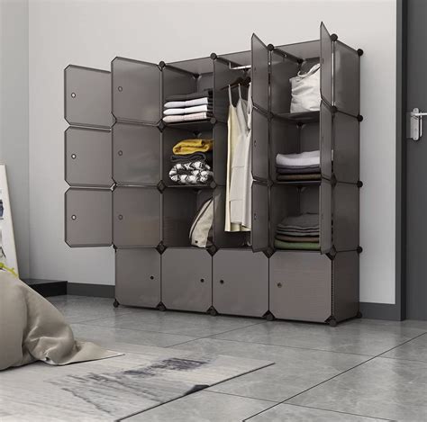16-Cube Storage Shelves with Doors, Modular Book Shelf Organizer Units