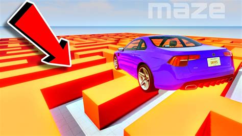 Cars Vs Giant Maze Beamng Drives Epic Maze Run Youtube