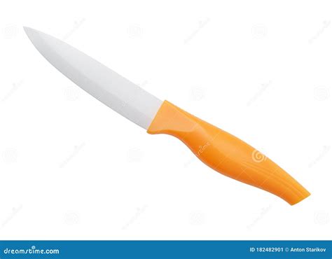 White Blade Ceramic Kitchen Knife Stock Image Image Of Cutter Edge