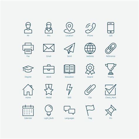 Resume Icons In Vector And Png Etsy Resume Icons Resume Icon Set