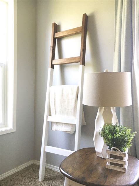 Ideas » bath towel rack ideas » wooden towel rack model image. Blanket Ladder | Modern Quilt Ladder | White Dark Walnut 6 ...