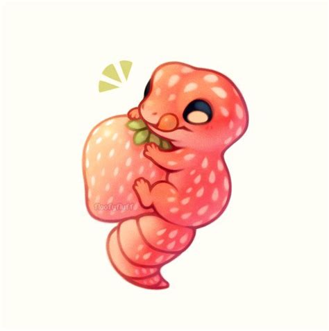 Intense colors, sharp lines, glossy finish. Strawberry Geckos | Cute animal drawings kawaii, Cute ...