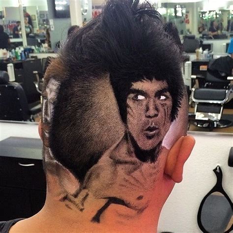 Bruce Lee Artistic Hair Haircut Designs Cool Hairstyles