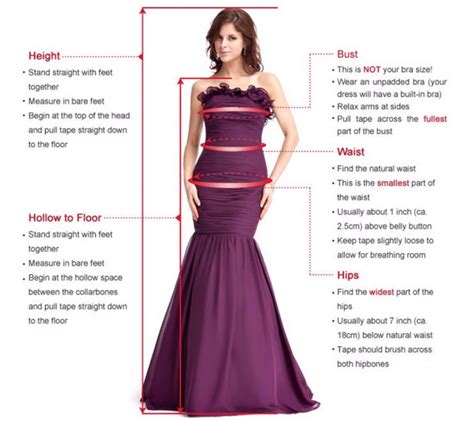 Size Chart For Dress