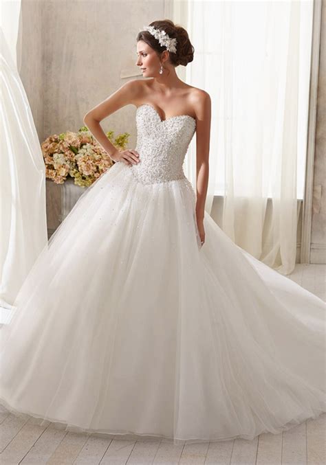 One By Eight Strapless Beaded Bodice Wedding Gown