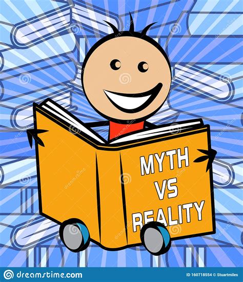 Myth Versus Reality Book Showing False Mythology Vs Real Life 3d