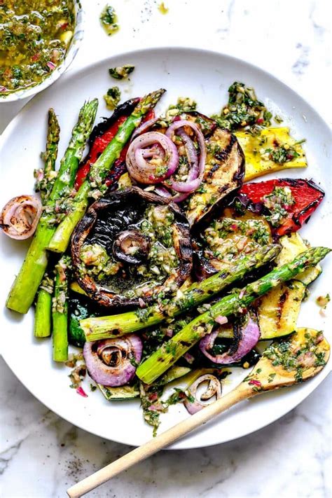 Grilled Vegetables With Chimichurri Sauce Foodiecrush Com