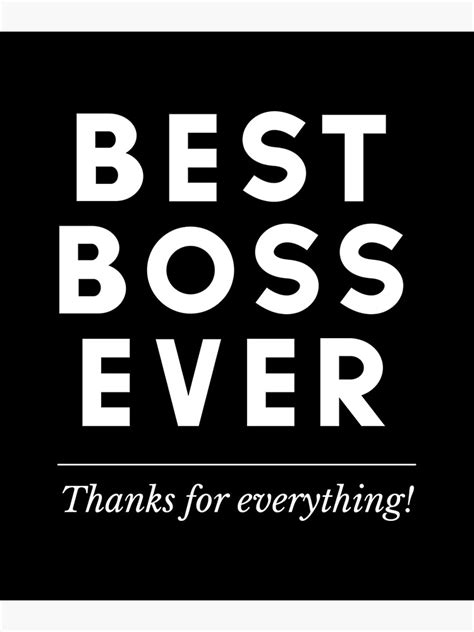 Best Boss Ever Manager Boss Ceo T Lady Male Men Women Poster By