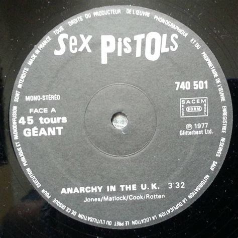 Sex Pistols Anarchy In The Uk Vinyl 12 Single Etsy