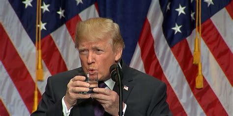President Donald Trump Has Two Handed Water Drinking Technique Videos Nowthis