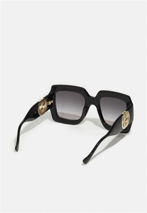 gucci gg oversized square acetate sunglasses sonnenbrille black black grey schwarz zalando de