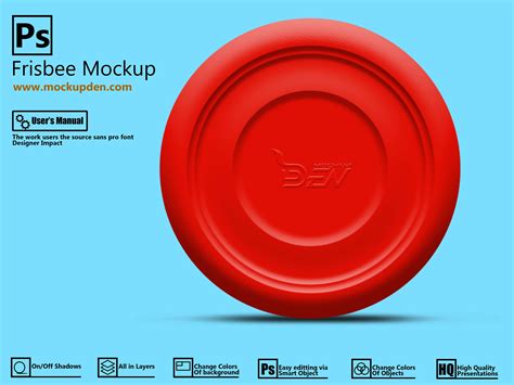 Download Free Red Frisbee Mockup PSD Template Design: Flying frisbee was certainly one of my favorite ...