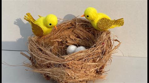 Diy Birds Nest Making Idea 🐥 Diy Bird House Birds Showpiece Hanging