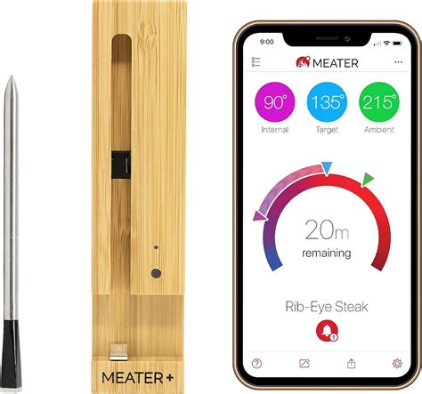 Meater Wireless Smart Thermometer For Meat Silver Black 50 M