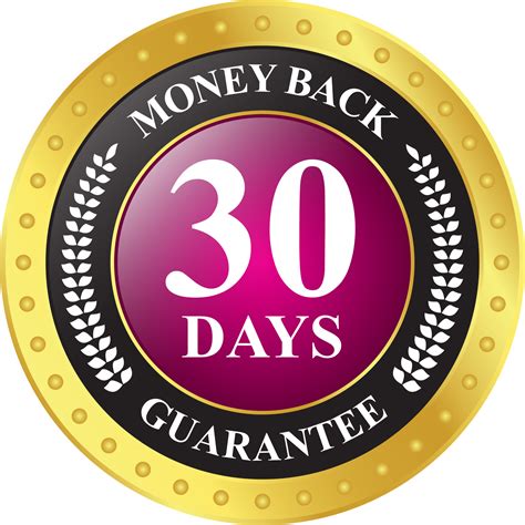 Glossy 30 Days Money Back Guarantee Full Refund Guarantee 100 Percent