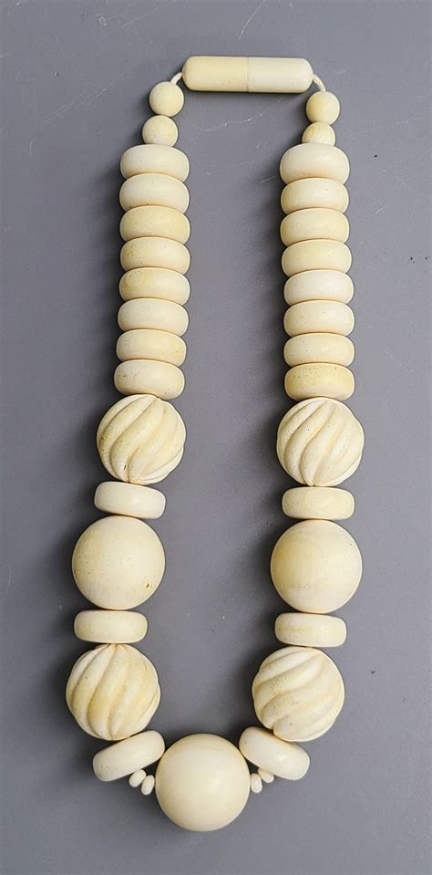 Sold Price Antique Chinese Ivory Color Hand Carved Necklace Invalid