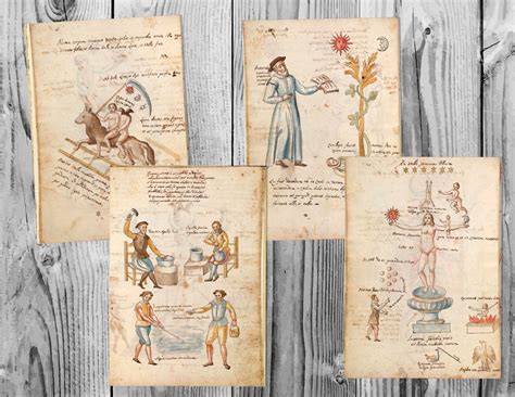 Rare Alchemical Manuscripts Pages Set 2 Printable Alchemy Junk Etsy