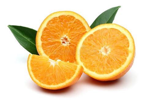 Fresh Oranges And Isolated On White Background Stock Photo Image Of