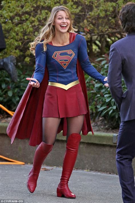 Melissa Benoist Looks Happy To Be On Set Of Supergirl After Filing For