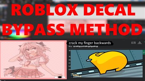 Roblox Decal Fullclear Bypass Method 2023 Youtube
