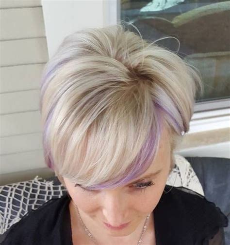 Short Hair With Purple Highlights Short Hairstyles For Women Over 50