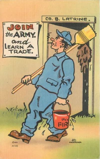 S Ww Military Army Trade Latrine Cleaner Comic Humor Postcard Picclick