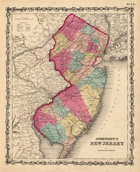 Nj1860johnson13x10 1138×1400 Pixels Custom Posters Map Of