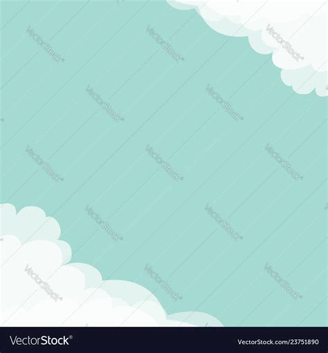 Blue Sky Cloud In Corners Frame Template Vector Image